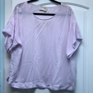 Anthropologie lavender silk t shirt sz M NWT